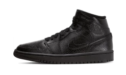 Air Jordan 1 Mid Black Snakeskin - BQ6472-010