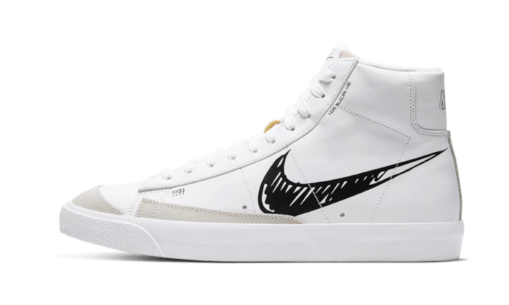 Nike Blazer Mid Sketch Black Swoosh - CW7580-101 3 Nike Blazer Mid Sketch Black Swoosh - CW7580-101