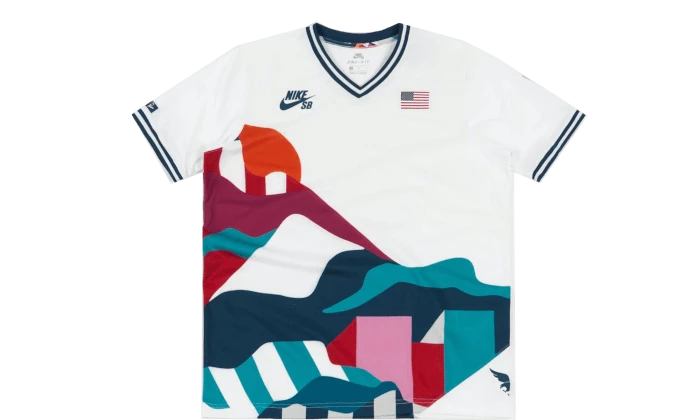 Nike Parra USA Federation Kit Crew Jersey White Brave Blue - OS-4
